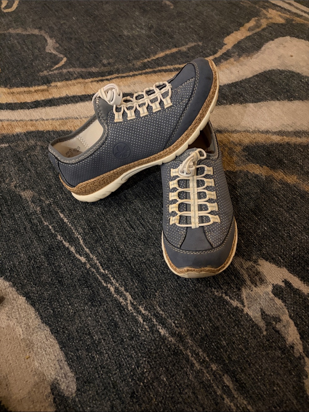 Rieker Women’s Blue and White Casual Flats